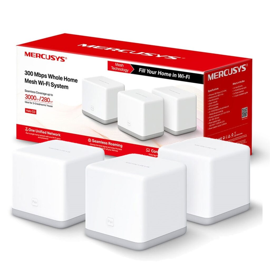 Mercusys Halo S3 (3 Pack) Wireless N300 Whole Home Mesh Wi-Fi System