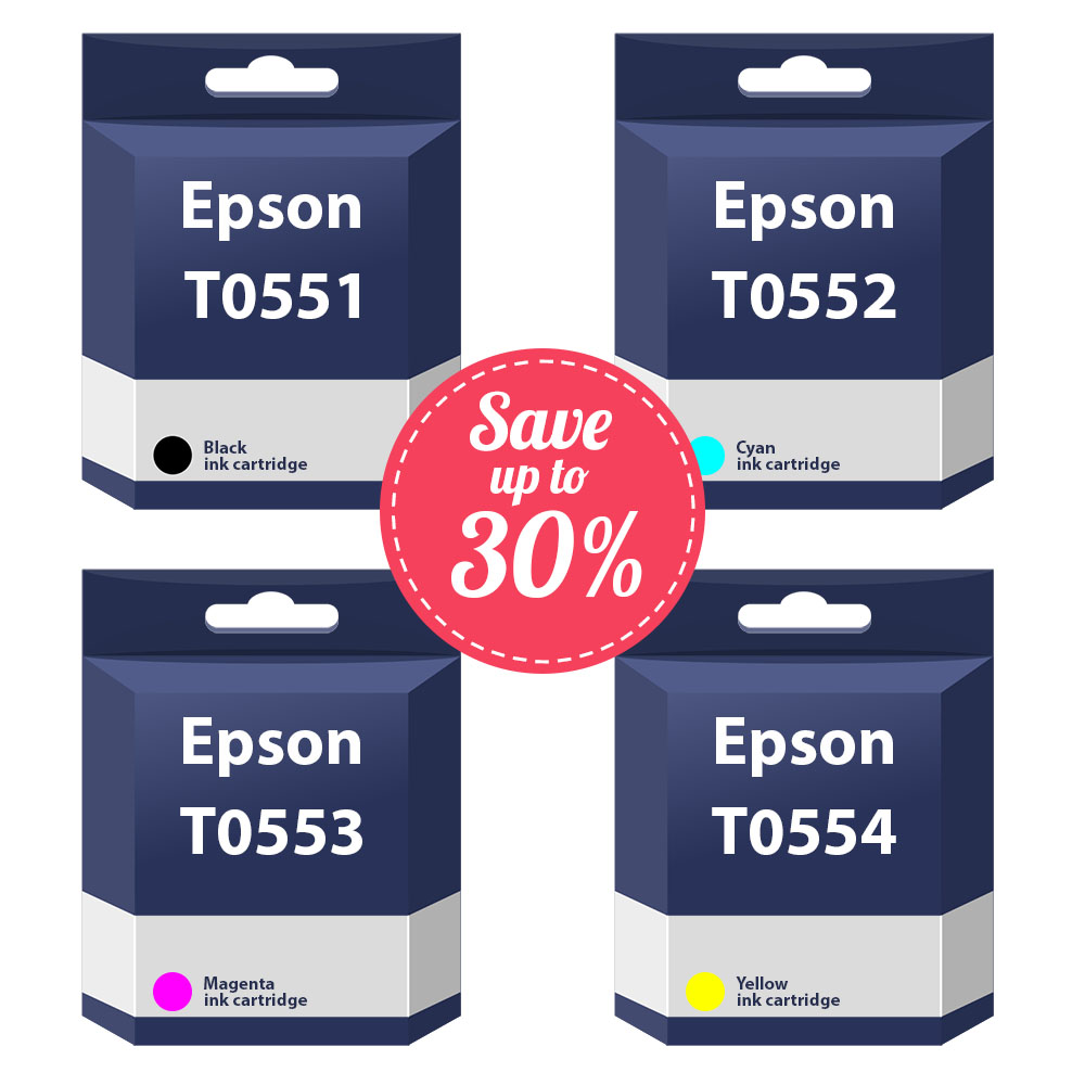 Epson T0551-T0554 Full Set Compatible Ink Cartridges